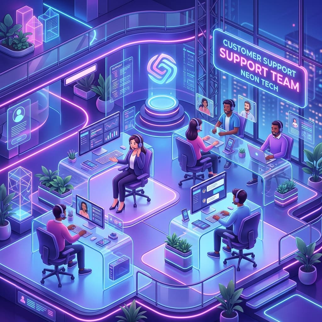 ZoneMeet Customer Support and Help Center 3D illustration