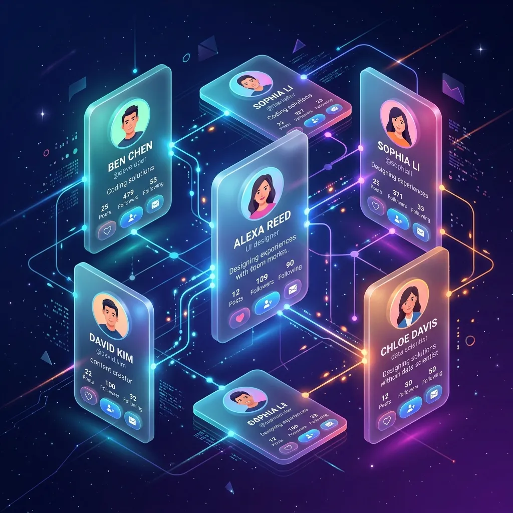 ZoneMeet Global Friends Network illustration showing user avatars connected across the globe